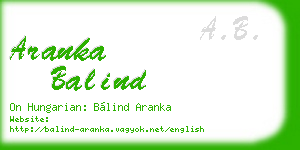 aranka balind business card