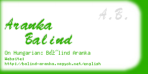 aranka balind business card